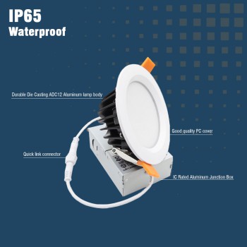 Wet Rated IP65 LED Recessed Downlight