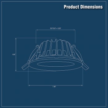 Wet Rated IP65 LED Recessed Downlight