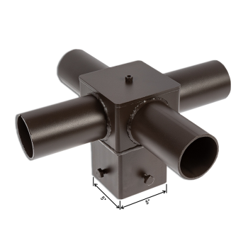 Tenon Adaptor for 5 Inch Square Pole - (4) Horizontal 90 Degree 