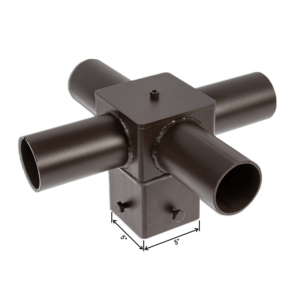  Tenon Adaptor for 5 Inch Square Pole - (4) Horizontal 90 Degree 